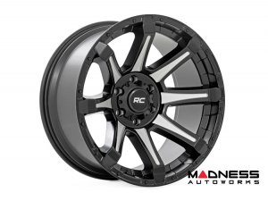 Custom Wheel 81 Series - One-Piece - Semi Gloss Black w/ Machined Spokes | 20x10 | 6x5.5 | -19mm - Rough Country 